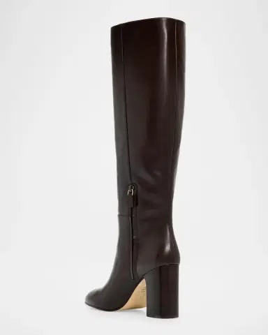 Stuart Weitzman 85mm Mulberry Leather Knee-High Boots | Thumbnail 4