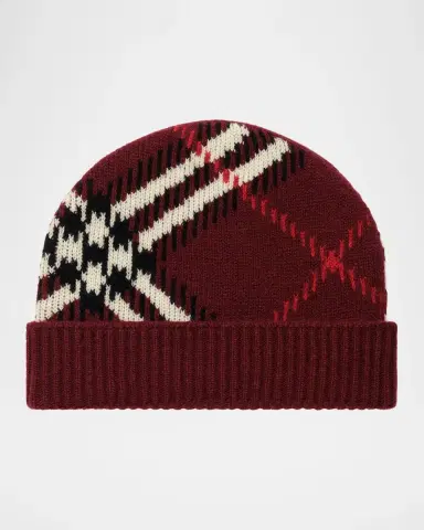 Burberry Check Cashmere Knit Beanie | Thumbnail 2 Burberry Check Cashmere Knit Beanie | Thumbnail 2