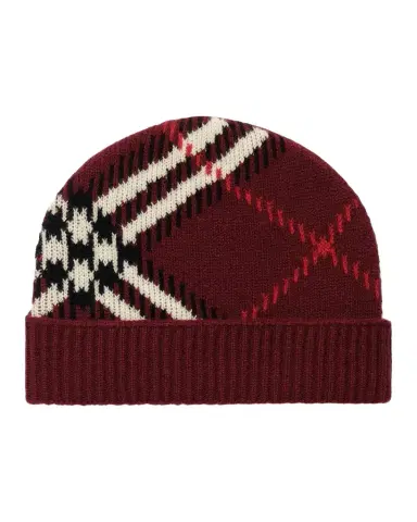 Burberry Check Cashmere Knit Beanie | Thumbnail 1 Burberry Check Cashmere Knit Beanie | Thumbnail 1