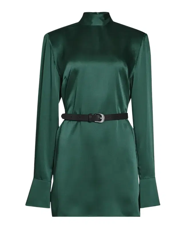 Angrea Satin High-Neck Mini Dress