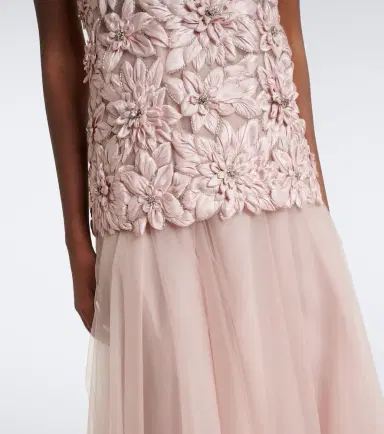 Costarellos Gisella embellished satin and tulle gown | Thumbnail 6