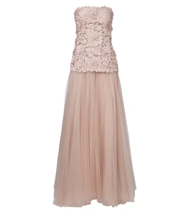 Costarellos Gisella embellished satin and tulle gown