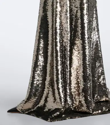 MONIQUE LHUILLIER Sequined velvet-paneled off-shoulder gown | Thumbnail 2