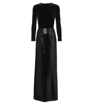 MONIQUE LHUILLIER Sequined velvet-paneled gown | Thumbnail 1