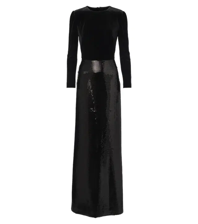 MONIQUE LHUILLIER Sequined velvet-paneled gown