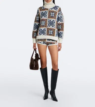 Magda Butrym Jacquard wool and cashmere shorts | Thumbnail 2