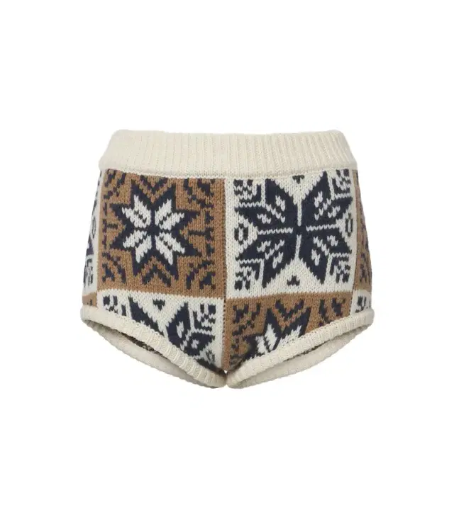 Jacquard wool and cashmere shorts