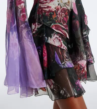 Roberto Cavalli Floral open-back silk minidress | Thumbnail 4
