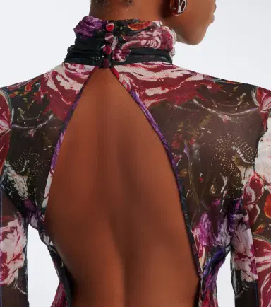 Roberto Cavalli Floral open-back silk minidress | Thumbnail 5