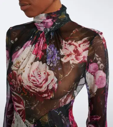 Roberto Cavalli Floral open-back silk minidress | Thumbnail 6