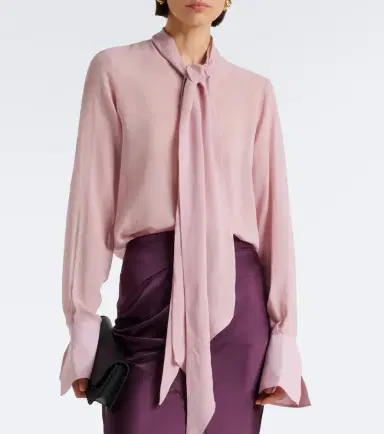 Nina Ricci Tie-neck silk blouse | Thumbnail 3