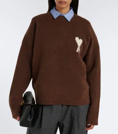 AMI PARIS Ami De Coeur alpaca and wool-blend sweater | Thumbnail 2