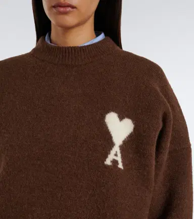 AMI PARIS Ami De Coeur alpaca and wool-blend sweater | Thumbnail 4