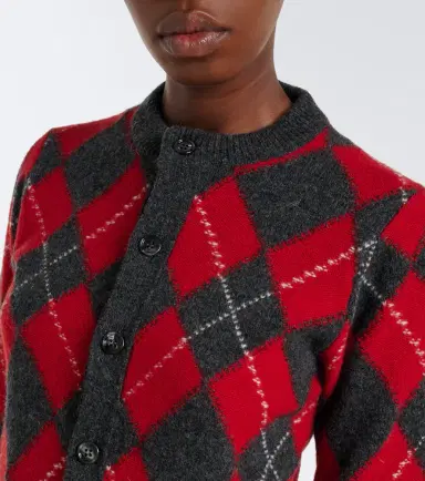 AMI PARIS Argyle virgin wool cardigan | Thumbnail 4