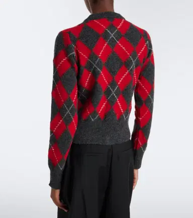 AMI PARIS Argyle virgin wool cardigan | Thumbnail 5