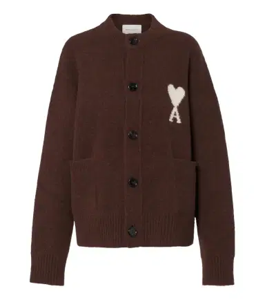 AMI PARIS Ami De Coeur alpaca and wool-blend cardigan | Thumbnail 1