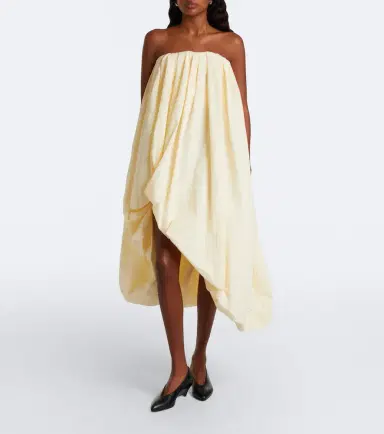 Jil Sander Asymmetric taffeta midi dress | Thumbnail 3 Jil Sander Asymmetric taffeta midi dress | Thumbnail 3