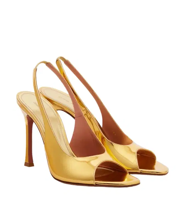Alexa mirrored leather slingback sandals