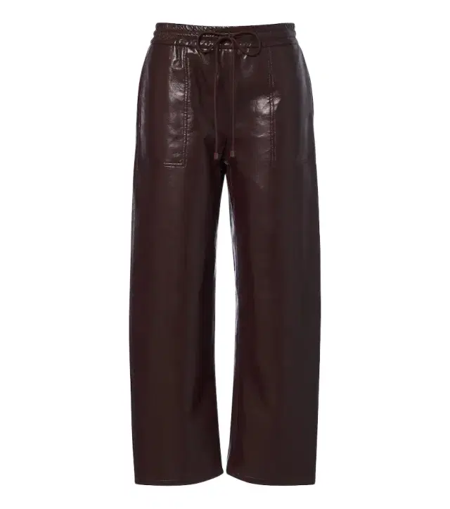 Coated wide-leg pants