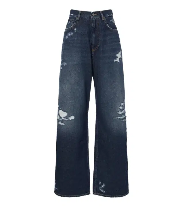 Distressed oversized wide-leg jeans