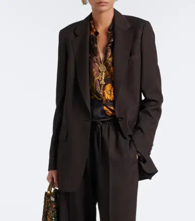 Dries Van Noten Chalk stripe single-breasted blazer | Thumbnail 4