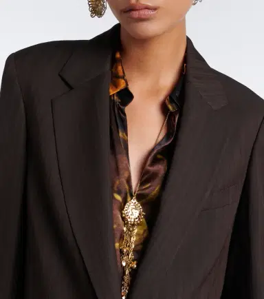 Dries Van Noten Chalk stripe single-breasted blazer | Thumbnail 6