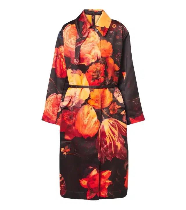 Dries Van Noten Floral belted coat