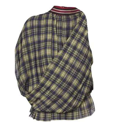 Dries Van Noten Checked draped one-shoulder top | Thumbnail 1