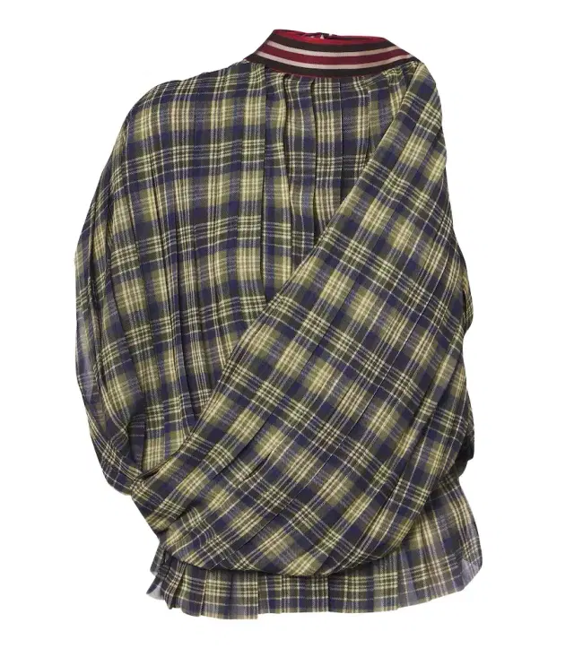 Dries Van Noten Checked draped one-shoulder top