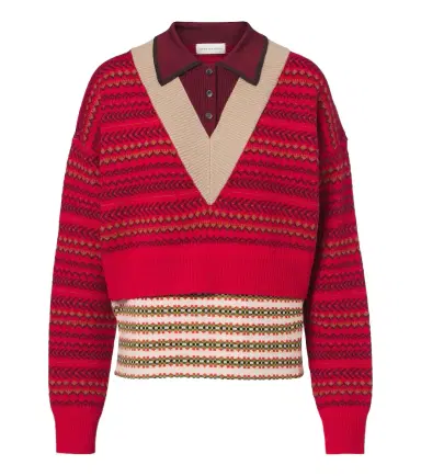 Dries Van Noten Jacquard wool-blend polo sweater | Thumbnail 1
