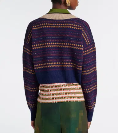Dries Van Noten Jacquard wool-blend polo sweater | Thumbnail 2
