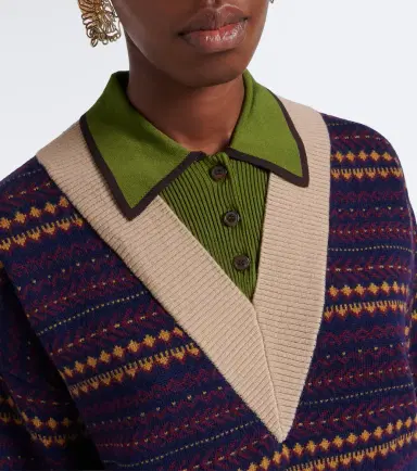 Dries Van Noten Jacquard wool-blend polo sweater | Thumbnail 4