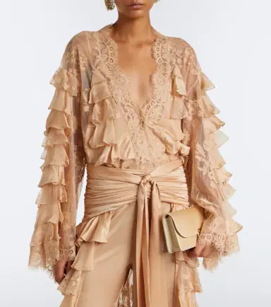 Zimmermann Valiant lace-trimmed ruffled silk blouse | Thumbnail 4
