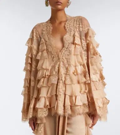 Zimmermann Valiant lace-trimmed ruffled silk blouse | Thumbnail 6