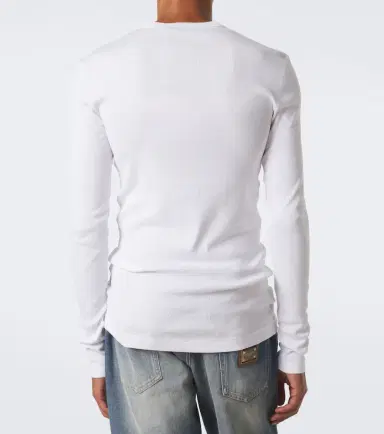 Dolce & Gabbana Logo ribbed-knit cotton Henley shirt | Thumbnail 3 Dolce & Gabbana Logo ribbed-knit cotton Henley shirt | Thumbnail 3