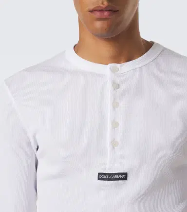Dolce & Gabbana Logo ribbed-knit cotton Henley shirt | Thumbnail 6 Dolce & Gabbana Logo ribbed-knit cotton Henley shirt | Thumbnail 6
