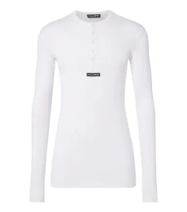 Dolce & Gabbana Logo ribbed-knit cotton Henley shirt | Thumbnail 1 Dolce & Gabbana Logo ribbed-knit cotton Henley shirt | Thumbnail 1