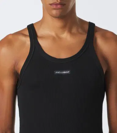 Dolce & Gabbana Logo ribbed-knit cotton tank top | Thumbnail 4