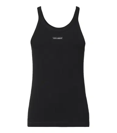 Dolce & Gabbana Logo ribbed-knit cotton tank top | Thumbnail 1
