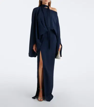Taller Marmo Brooks scarf-detail crêpe cady gown | Thumbnail 3