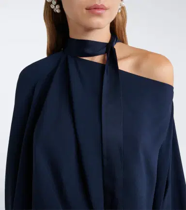 Taller Marmo Brooks scarf-detail crêpe cady gown | Thumbnail 5