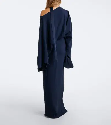 Taller Marmo Brooks scarf-detail crêpe cady gown | Thumbnail 6