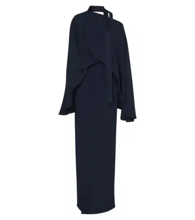 Taller Marmo Brooks scarf-detail crêpe cady gown | Thumbnail 1