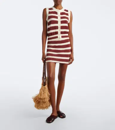 Eres Intervalle knitted striped cotton-blend lamé miniskirt | Thumbnail 2