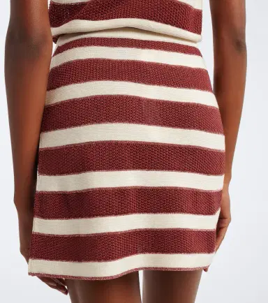 Eres Intervalle knitted striped cotton-blend lamé miniskirt | Thumbnail 4