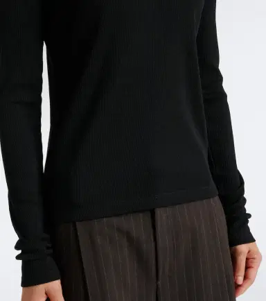 Vince Lace-trimmed ribbed-knit top | Thumbnail 2