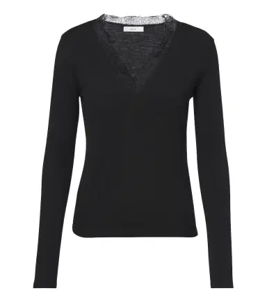 Vince Lace-trimmed ribbed-knit top | Thumbnail 1