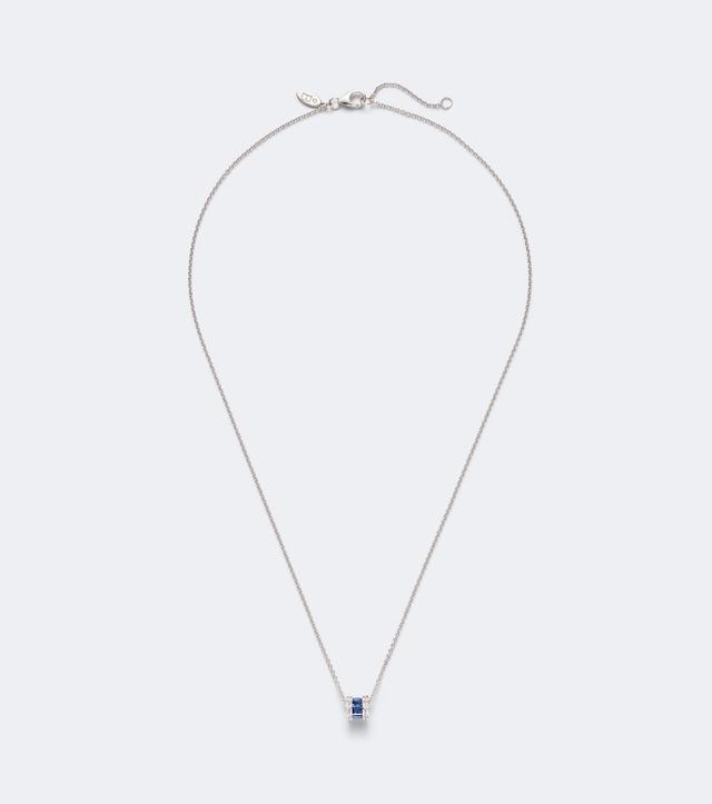 Bucherer Fine Jewellery Baguette Love 18kt white gold necklace with sapphires and diamonds