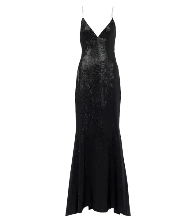 Embellished silk-blend gown