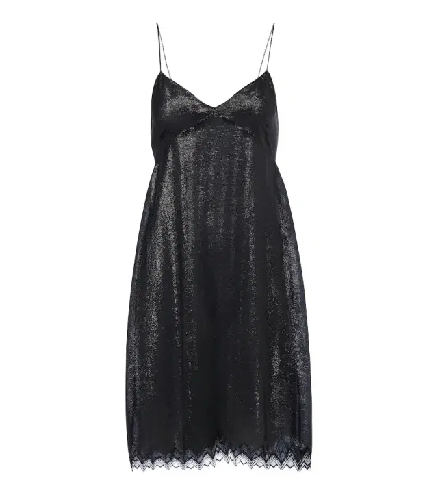 Embellished lace-trimmed silk-blend minidress